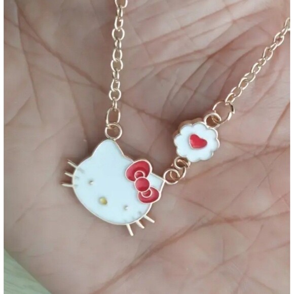 Cute Gold Hello Kitty‎ necklace and Earrings - Picture 2 of 5